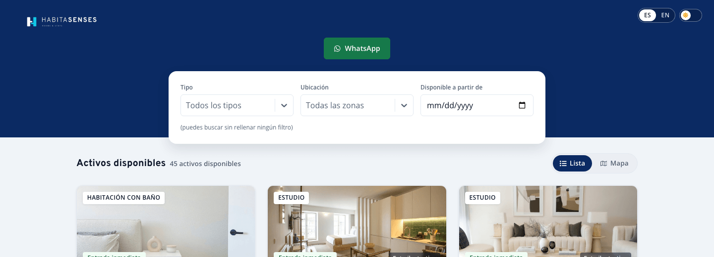 Portal público con tu marca: búsqueda, filtros y solicitud de cita directamente de tus inquilinos.